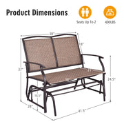 Outdoor Iron Patio Rocking Chair for Backyard and Lawn