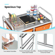 10-Drawer Rolling Storage Cart-Deep Multicolor
