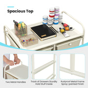 10-Drawer Rolling Storage Cart-White