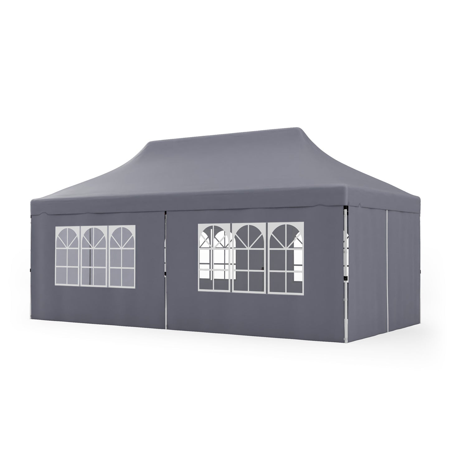 10 x 20 Feet Pop up Canopy with 6 Sidewalls Windows and Carrying Bag-Pink - Gray