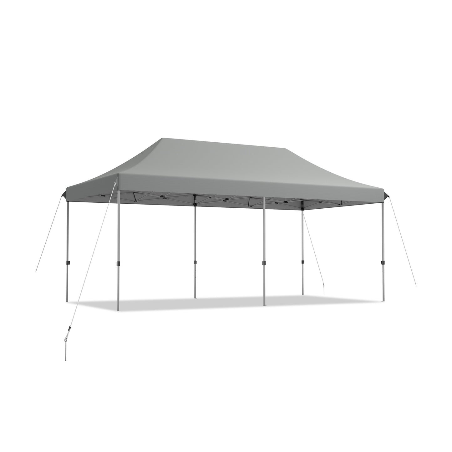 10 x 20 Feet Adjustable Folding Heavy Duty Sun Shelter with Carrying Bag-Blue - Gray