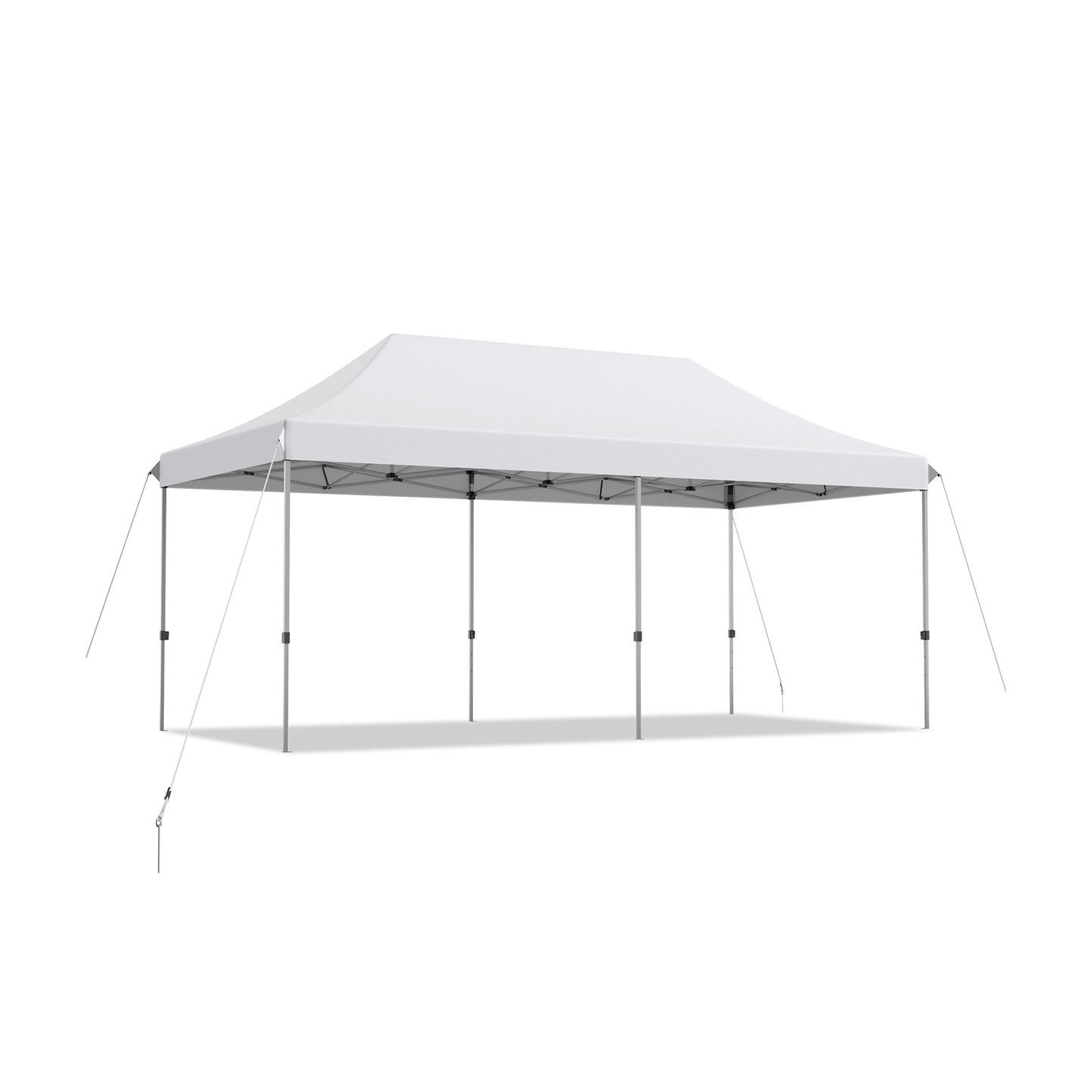 10 x 20 Feet Adjustable Folding Heavy Duty Sun Shelter with Carrying Bag-Blue - White