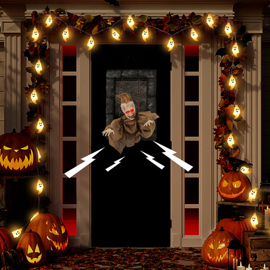 Halloween Hanging Animated Zombie Prisoner Decoration Sound-Activated