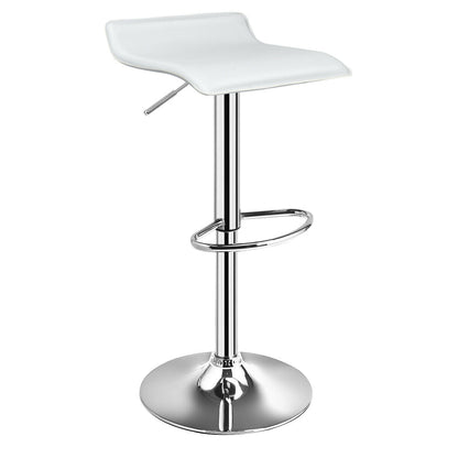 Set of 2 Adjustable PU Leather Backless Bar Stools