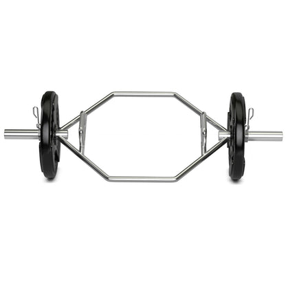 56 Inch Olympic Hexagon Deadlift Trap Bar with Folding Grips Powerlifting