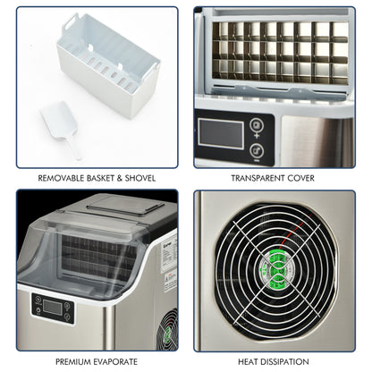 Portable Ice Maker with Scoop & Basket