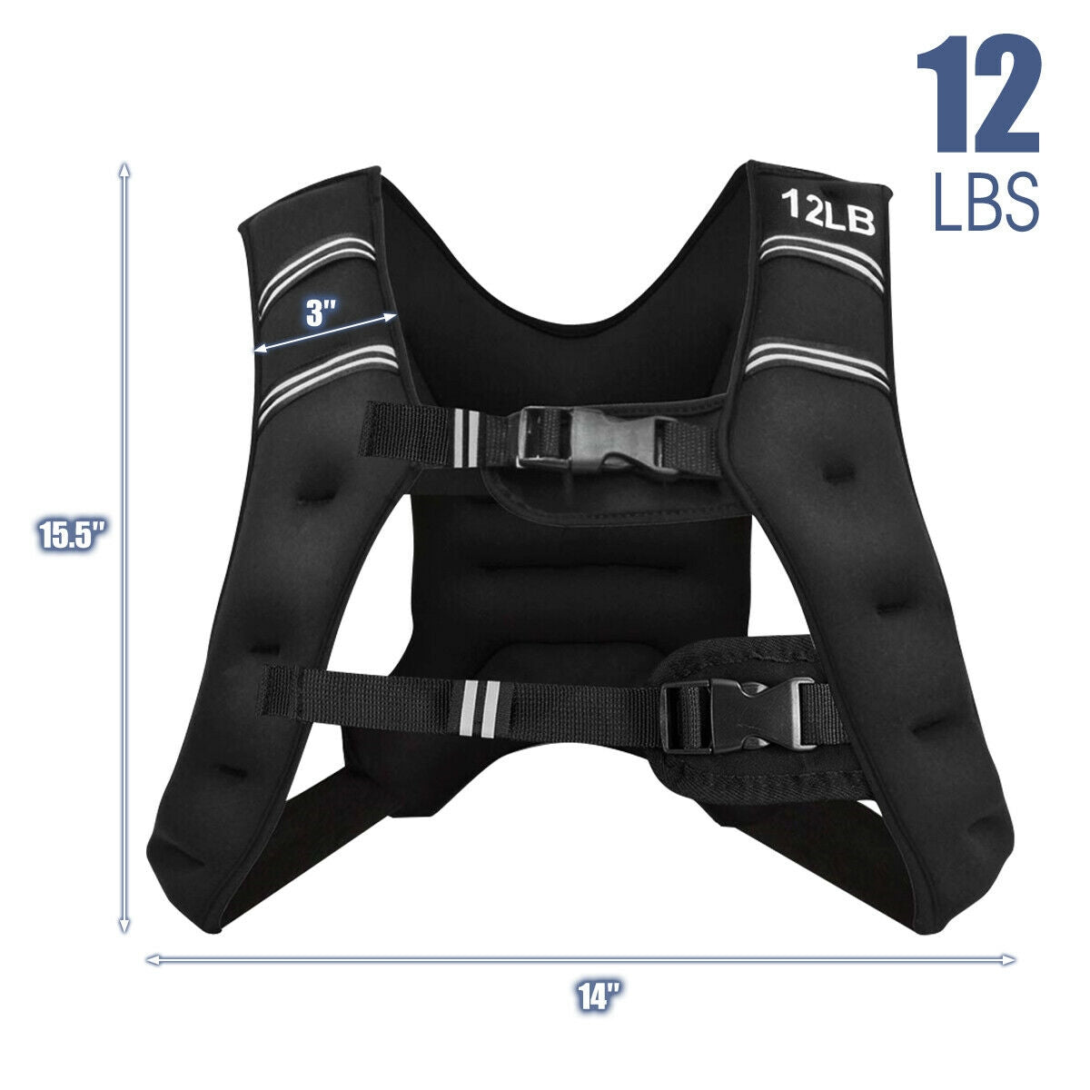 Training Weight Vest Workout Equipment with Adjustable Buckles and Mesh Bag-12 lbs - 12 Lbs