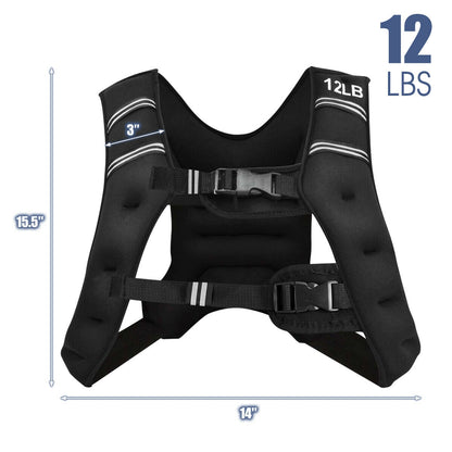 Training Weight Vest Workout Equipment with Adjustable Buckles and Mesh Bag-12 lbs - 12 Lbs
