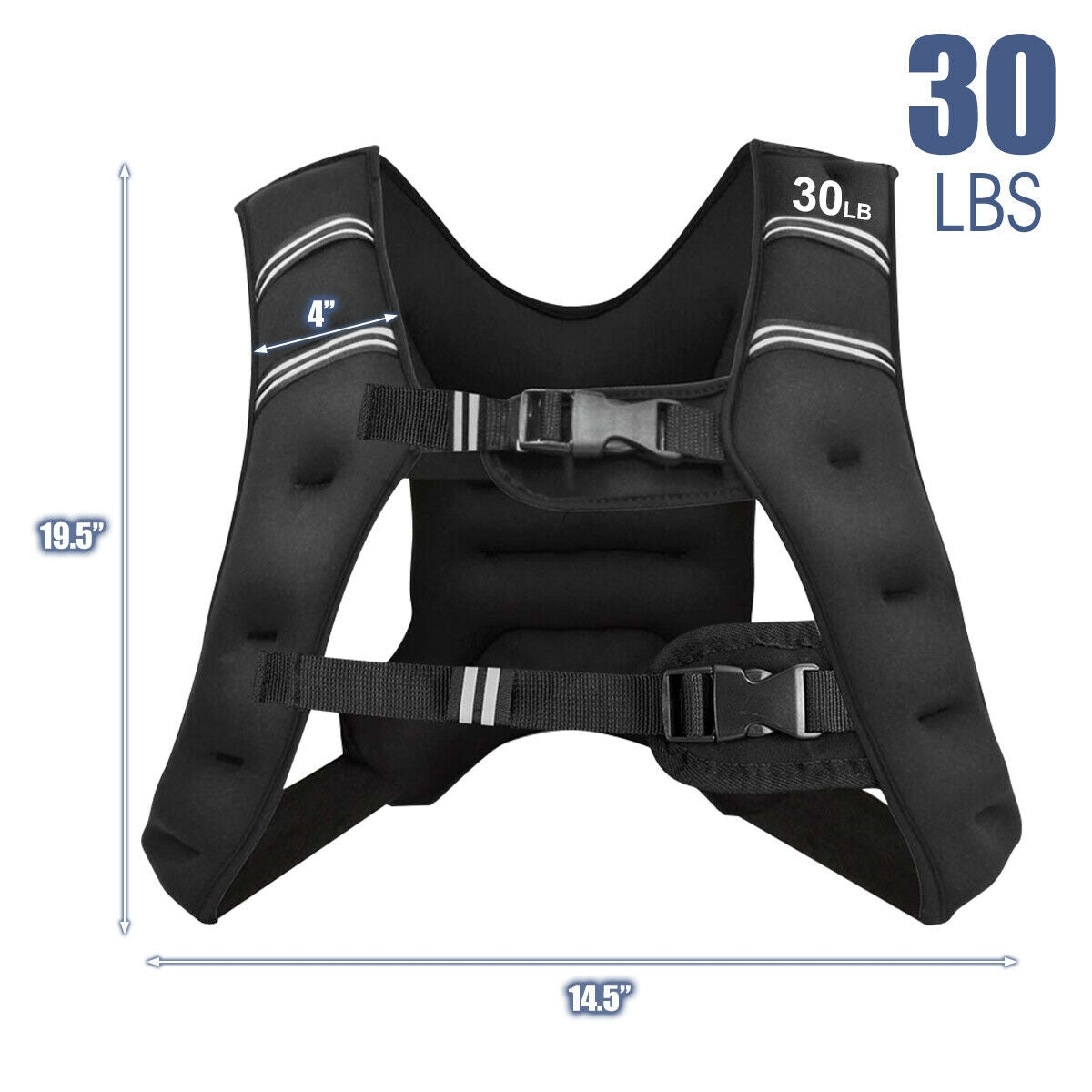 Training Weight Vest Workout Equipment with Adjustable Buckles and Mesh Bag-12 lbs - 30 Lbs