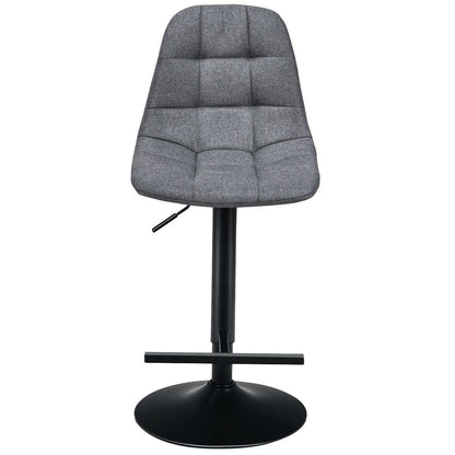 2 Pieces Adjustable Bar Stools Swivel Counter Height Linen Chairs-Brown