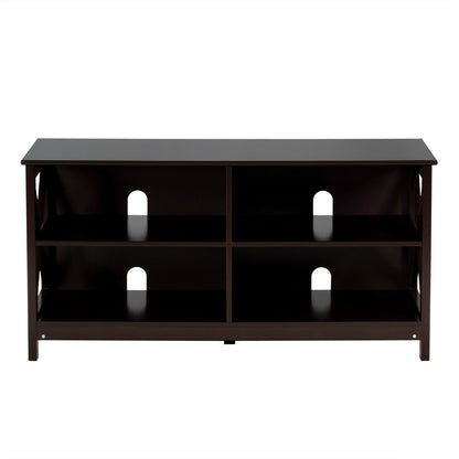 Wooden TV Stand Entertainment for TVs up to 55 Inch with X-Shaped Frame