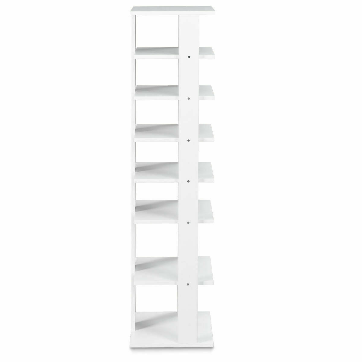 7-Tier Shoe Rack Practical Free Standing Shelves Storage Shelves-Black - White
