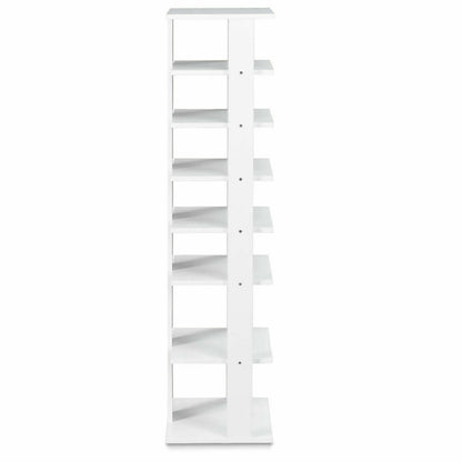 7-Tier Shoe Rack Practical Free Standing Shelves Storage Shelves-Black - White