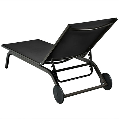 Aluminum Fabric Outdoor Patio Lounge Chair with Adjustable Reclining