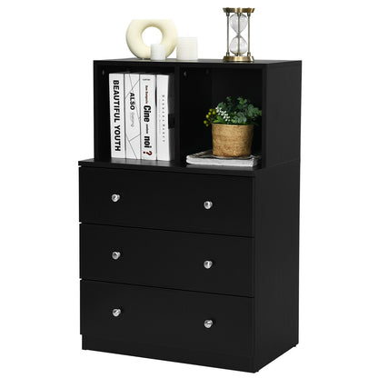 3 Drawer Dresser with Cubbies Storage Chest for Bedroom