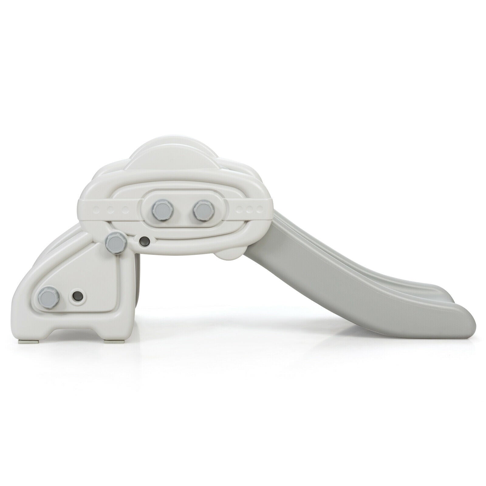 Freestanding Baby Mini Play Climber Slide Set with HDPE anf Anti-Slip Foot Pads-Gray