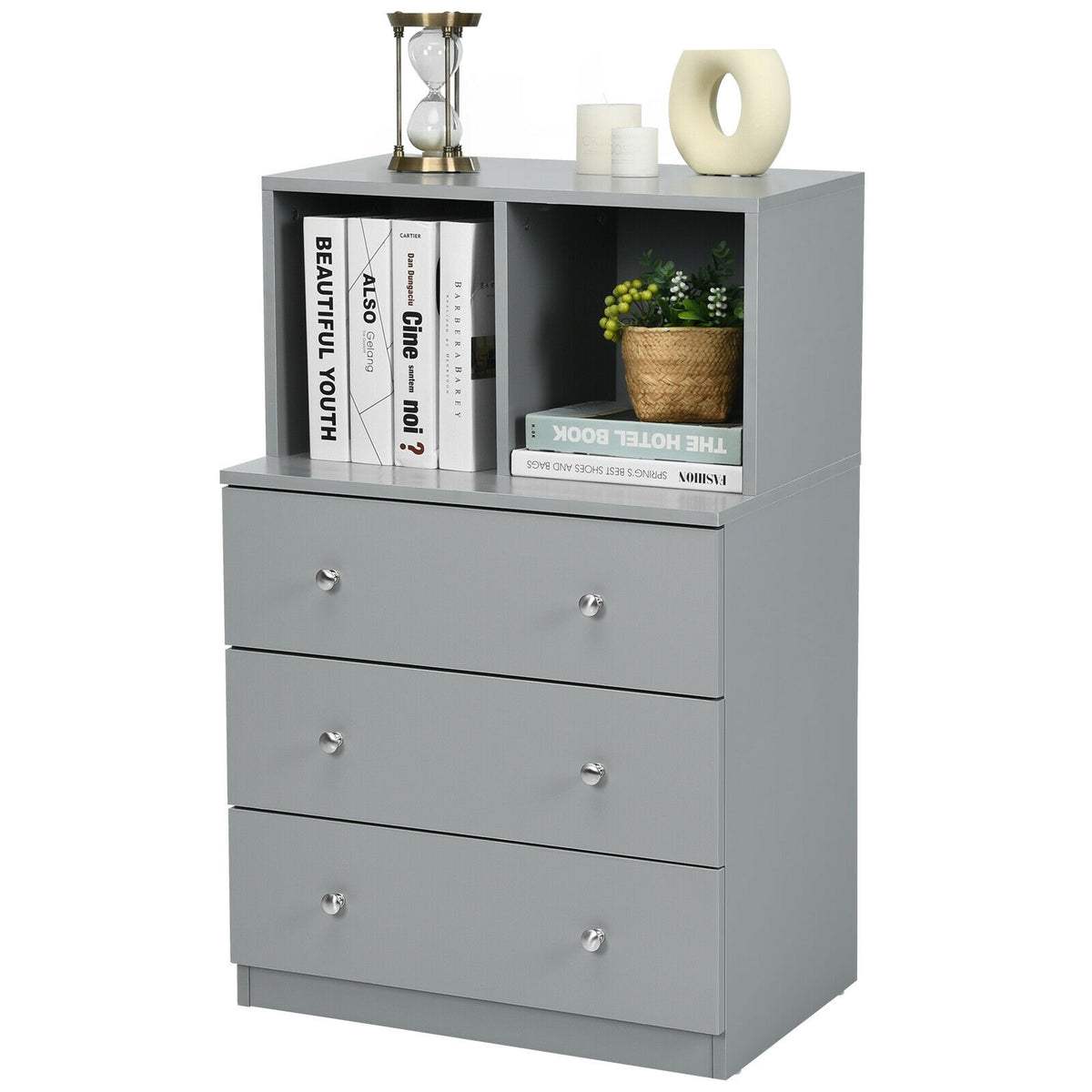 3 Drawer Dresser with Cubbies Storage Chest for Bedroom