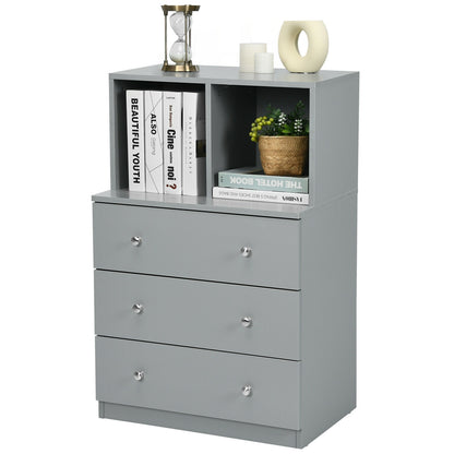 3 Drawer Dresser with Cubbies Storage Chest for Bedroom