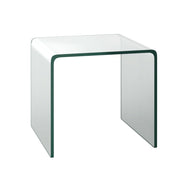 18 x 18 x 16 Inch Tempered Waterfall End Table with non-Slip Pad