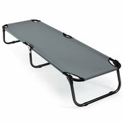 Outdoor Folding Camping Bed for Sleeping Hiking Travel-Black - Gray