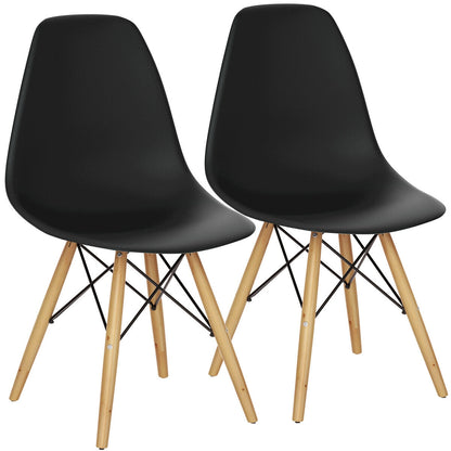 Set of 2 Mid-Century Modern DSW Dining Side Chair - Black