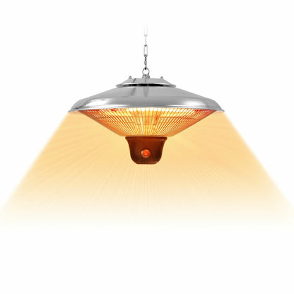 1500W Electric Hanging Ceiling Mounted Infrared Heater with Remote Control-White