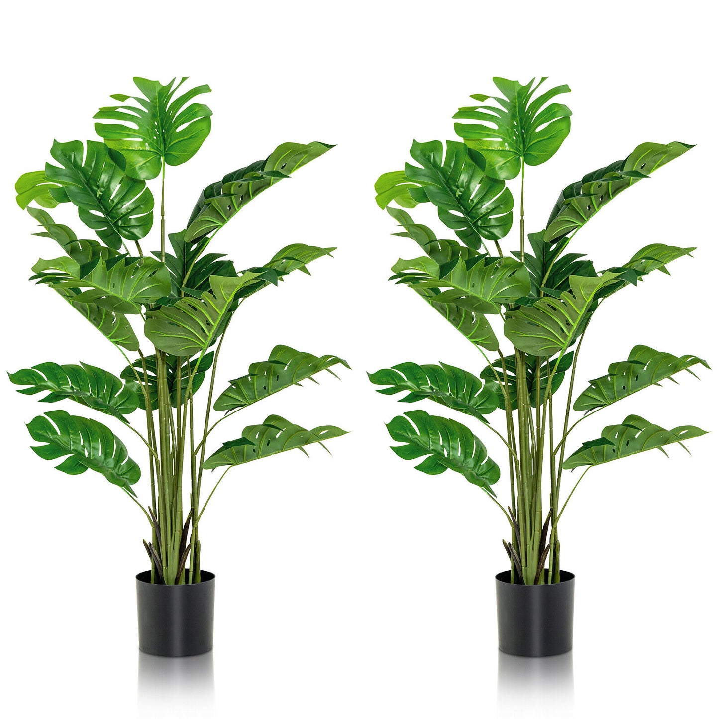 2 Pieces 5 Feet Artificial Monstera Tree Set