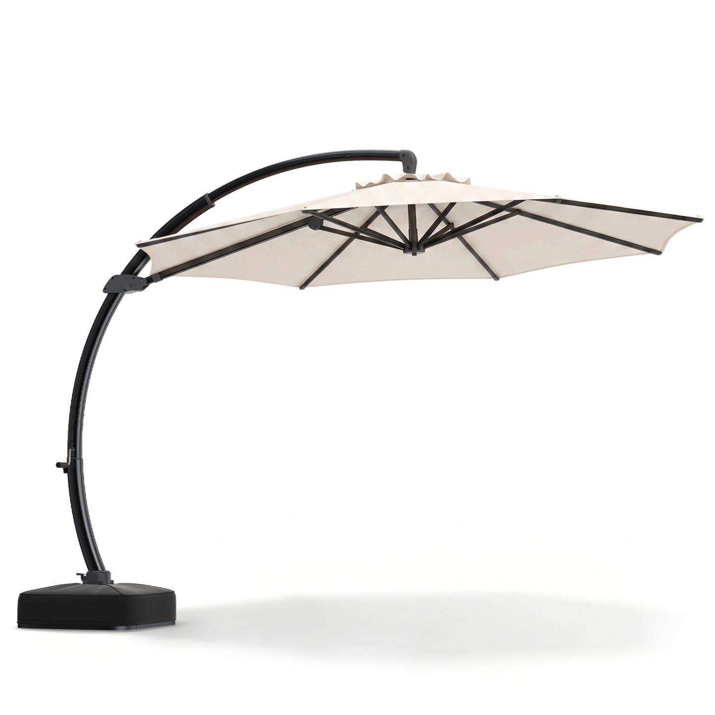 11 FT Cantilever Patio Umbrella with Base and 360° Rotation