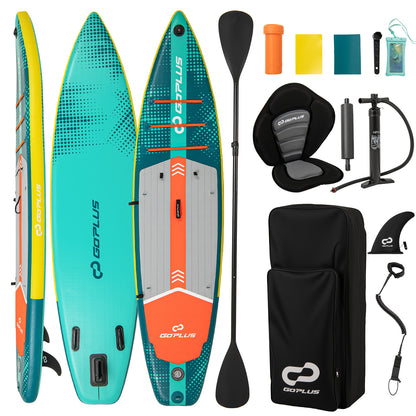 11 Feet Inflatable Stand Up Paddle Board with Kayak Seat for Adults-L