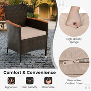 11 Pieces Patio Dining Set with 15 Feet Double-Sided Patio Umbrella and Base-Wine