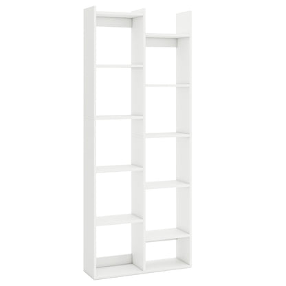11-Tier Modern Book Organizer Bookcase with Anti-Tipping Kits-White - White
