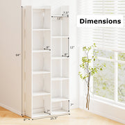 11-Tier Modern Book Organizer Bookcase with Anti-Tipping Kits-White