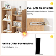 11-Tier Modern Book Organizer Bookcase with Anti-Tipping Kits-Natural