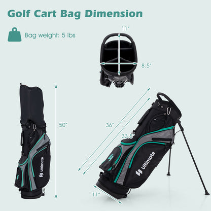 11 Pieces Complete Golf Club Package Set-Green - Green