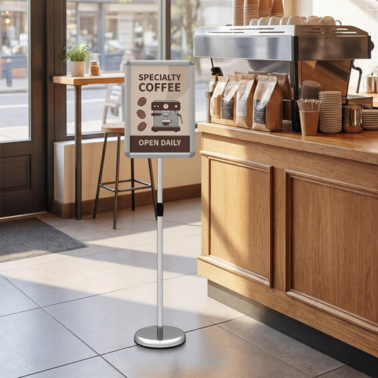 11x17 Adjustable Height Sign Holder Stand with Snap Frame