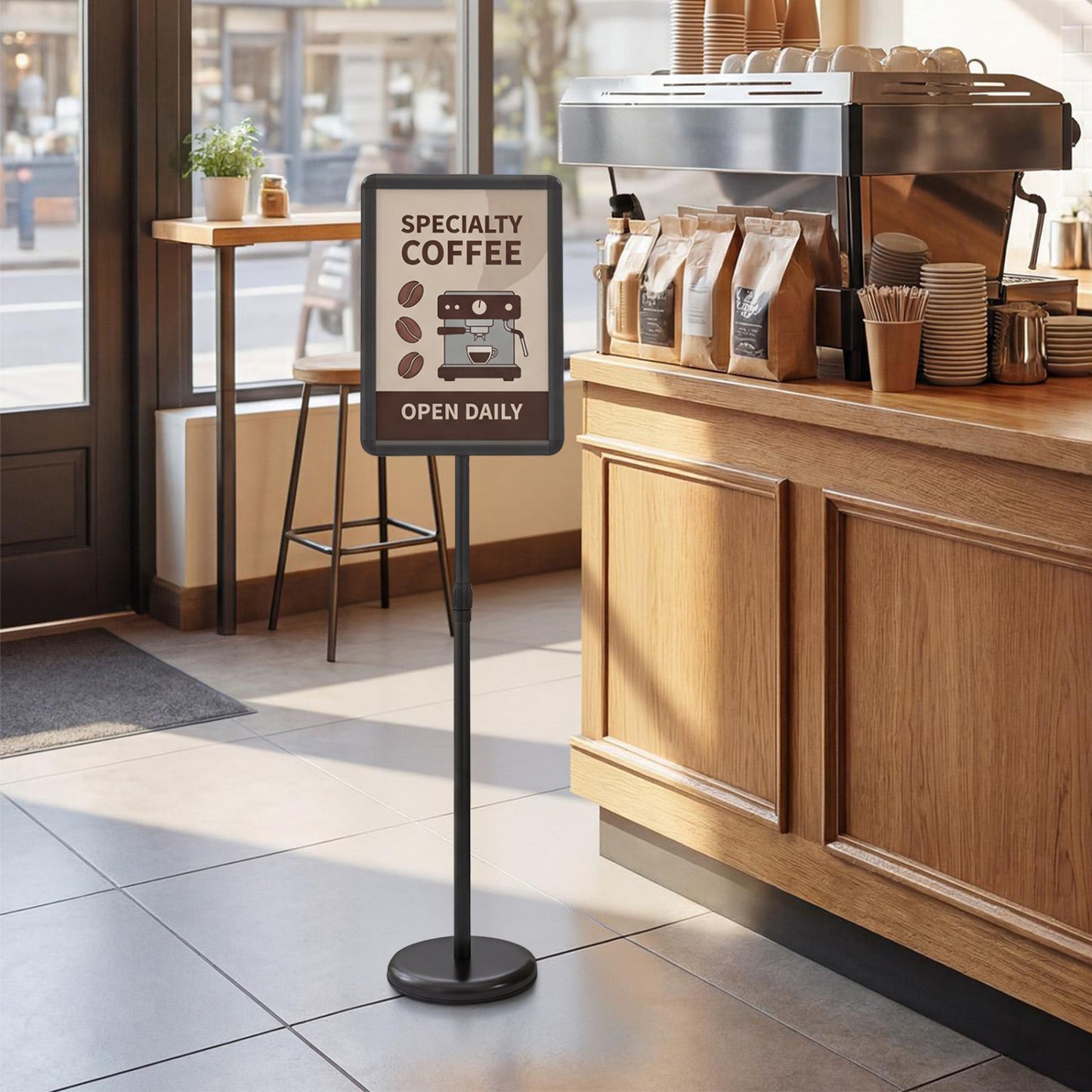 11x17 Adjustable Height Sign Holder Stand with Snap Frame