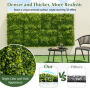 12-Pieces 20 Inch x 20 Inch Artificial Hedge Boxwood Panels