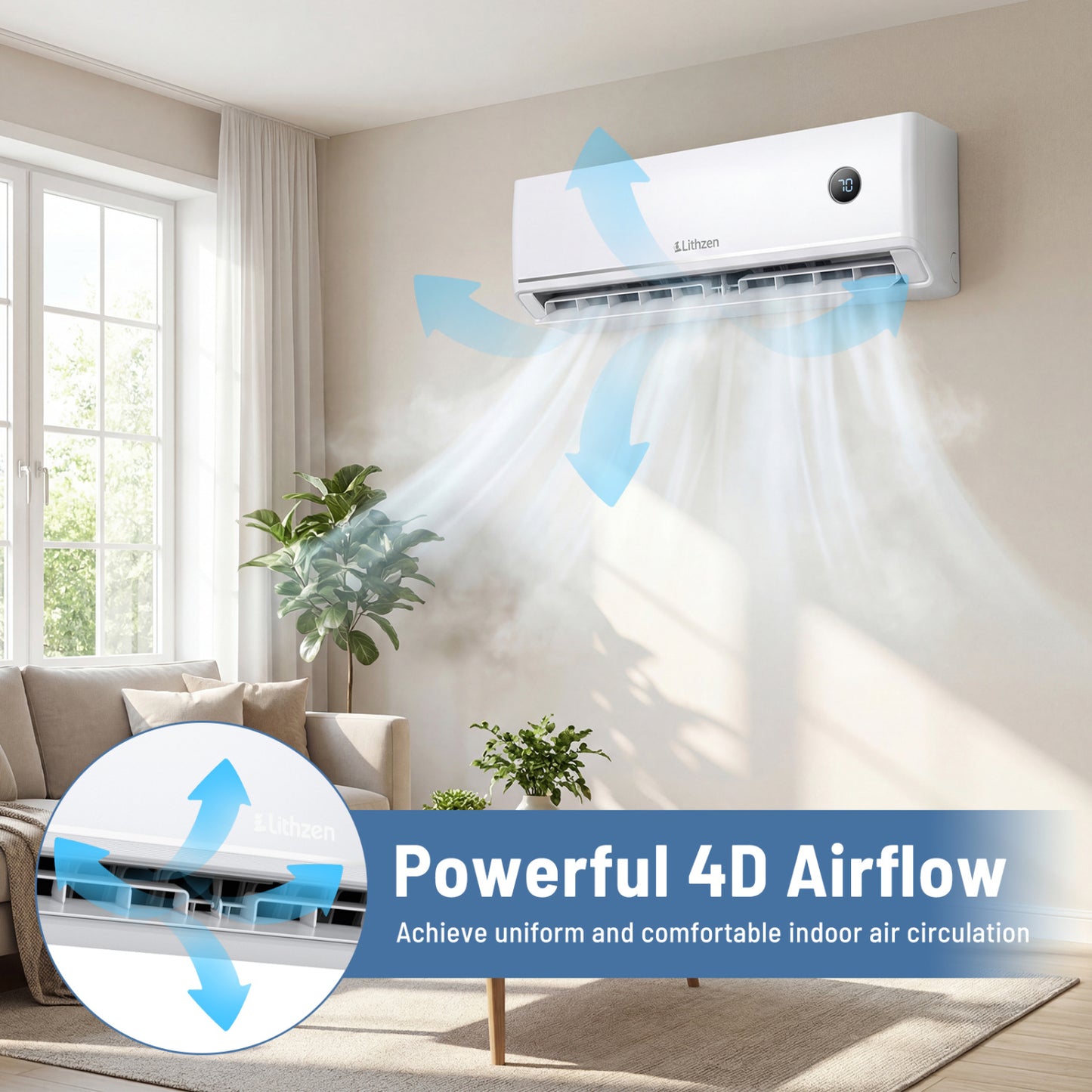12000 BTU 18.1 SEER2 115V Mini Split Air Conditioner Works with Alexa