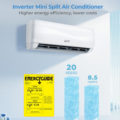 12000 BTU 20 SEER2 115 V Mini Split Air Conditioner with Heat Pump