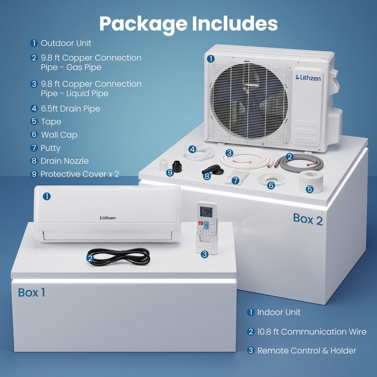 12000 BTU Mini Split Air Conditioner & Heater with WiFi