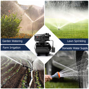 1200 W Garden Water Pump Shallow Well Pressurized Irrigation-Black