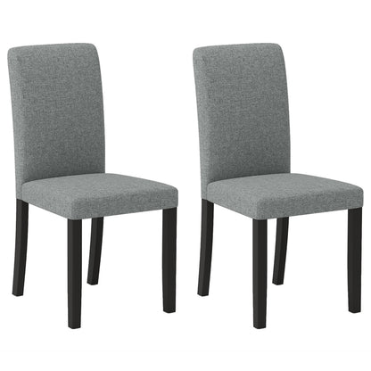 Dining Chair Set of 2 Mid-Century Modern Chairs with Rubber Wood Legs-Gray