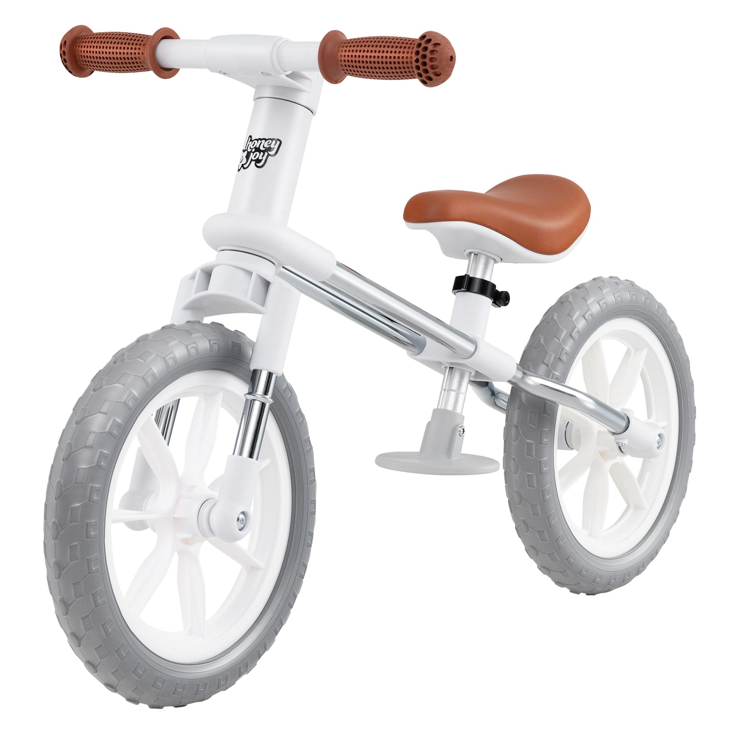 12 Inch Balance Bike with Adjustable Seat and Rotatable Handlebar-White - White