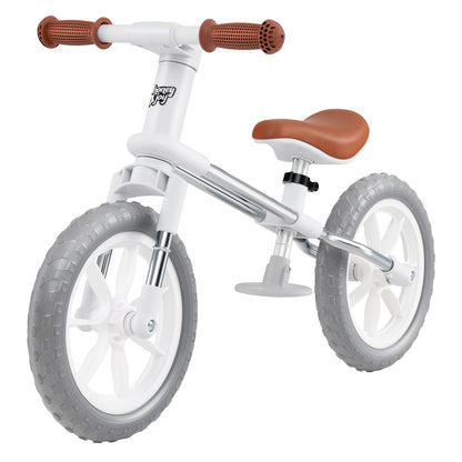 12 Inch Balance Bike with Adjustable Seat and Rotatable Handlebar-White - White