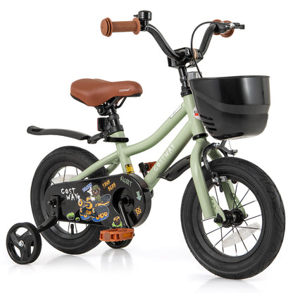 14-Inch Kids Bike Adjustable with Training Wheels for 3-5 Years Old
