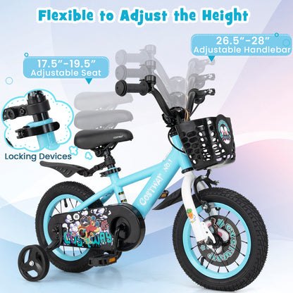 14 Inch Kids Bike with Adjustable Handlebar and Saddle for 3-5 Years Old-14 inches