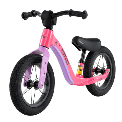 12-Inch Balance Bike with Adjustable Seat and Rotatable Handlebar for Over 36 Months Old-Pink - Pink