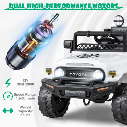 12V 7Ah Licensed Toyota FJ Cruiser Electric Car with Remote Control-White