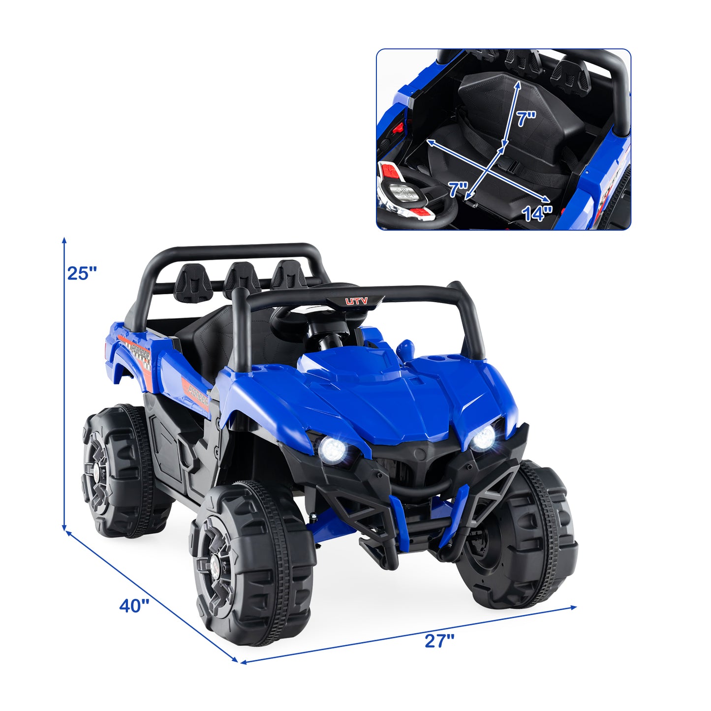 12V Battery Powered Electric Vehicle with Remote Control and 3 Speeds