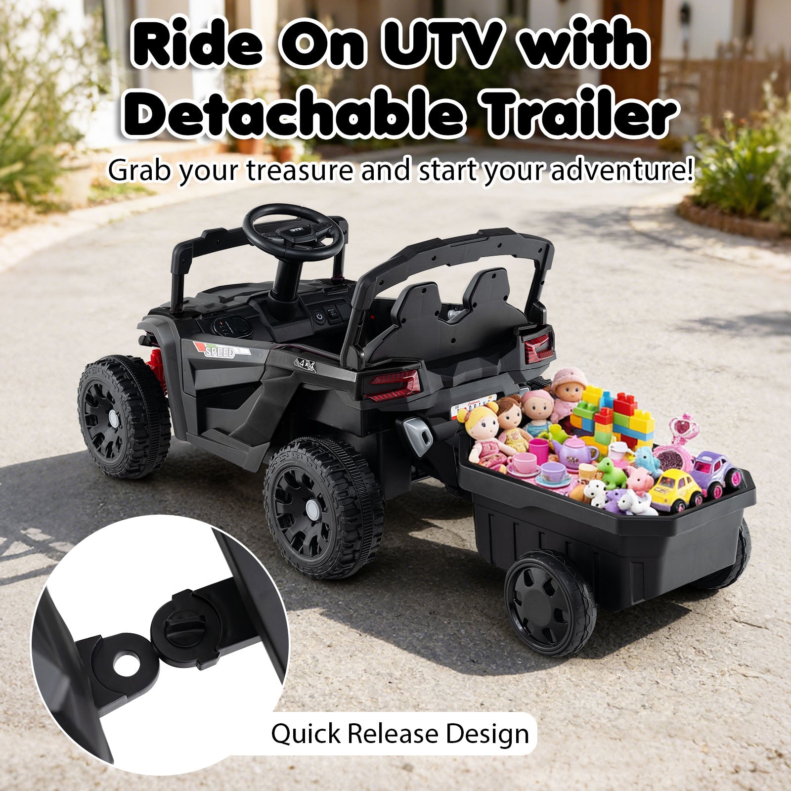 12V Battery Powered Ride On Tractor with Parent Remote Control